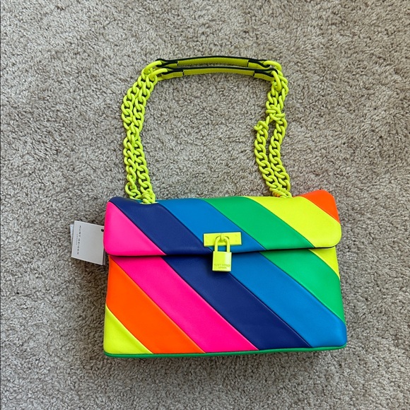 Kurt Geiger London neon leather shoulder bag - Picture 1 of 14